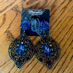 Statement Blue Stone Earrings